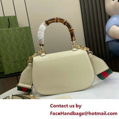 Gucci Bamboo 1947 small top handle bag in patent leather white 2025