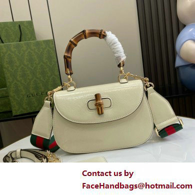 Gucci Bamboo 1947 small top handle bag in patent leather white 2025