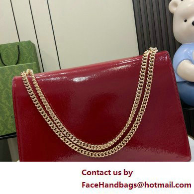 Gucci Dionysus large shoulder bag IN Rosso Ancora patent leather 795003 2025