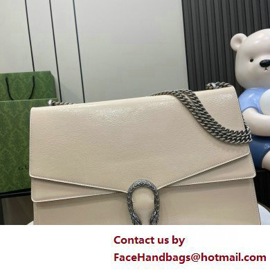 Gucci Dionysus large shoulder bag IN WHITE patent leather 795003 2025