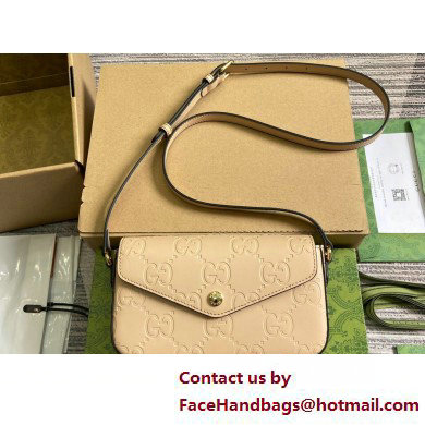 Gucci GG super mini shoulder bag 772794 leather Beige 2025