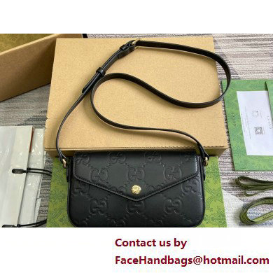 Gucci GG super mini shoulder bag 772794 leather Black 2025