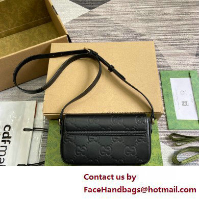 Gucci GG super mini shoulder bag 772794 leather Black 2025