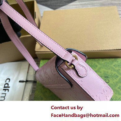 Gucci GG super mini shoulder bag 772794 leather Pink 2025