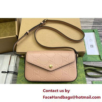 Gucci GG super mini shoulder bag 772794 leather Rose Beige 2025