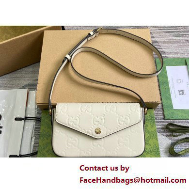 Gucci GG super mini shoulder bag 772794 leather White 2025 - Click Image to Close