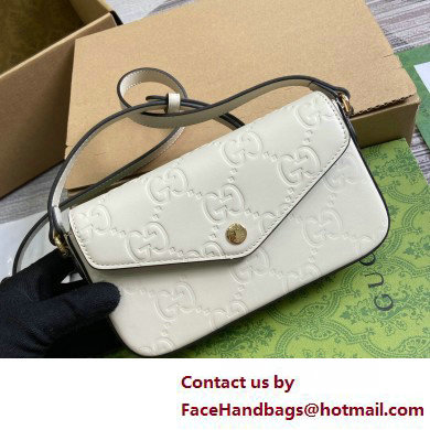 Gucci GG super mini shoulder bag 772794 leather White 2025