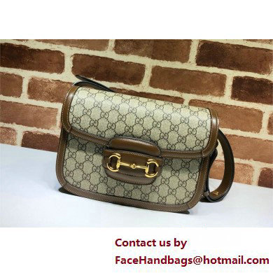 Gucci Horsebit 1955 Small Shoulder Bag IN Beige/ebony GG Supreme canvas 602204 2025