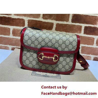 Gucci Horsebit 1955 Small Shoulder Bag IN Beige/ebony GG Supreme canvas 602204 red 2025 - Click Image to Close