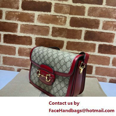 Gucci Horsebit 1955 Small Shoulder Bag IN Beige/ebony GG Supreme canvas 602204 red 2025