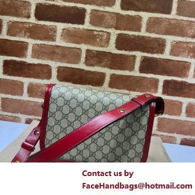 Gucci Horsebit 1955 Small Shoulder Bag IN Beige/ebony GG Supreme canvas 602204 red 2025