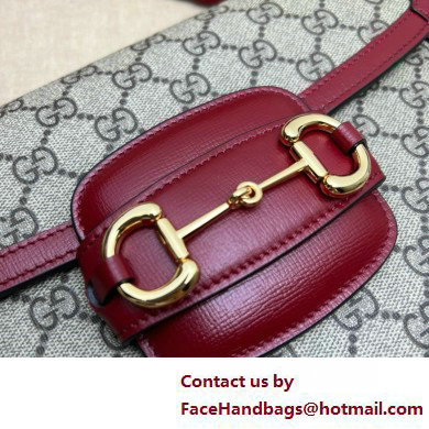 Gucci Horsebit 1955 Small Shoulder Bag IN Beige/ebony GG Supreme canvas 602204 red 2025