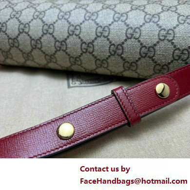 Gucci Horsebit 1955 Small Shoulder Bag IN Beige/ebony GG Supreme canvas 602204 red 2025