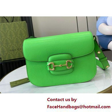 Gucci Horsebit 1955 Small Shoulder Bag IN Electric green LEATHER 602204 2025 - Click Image to Close