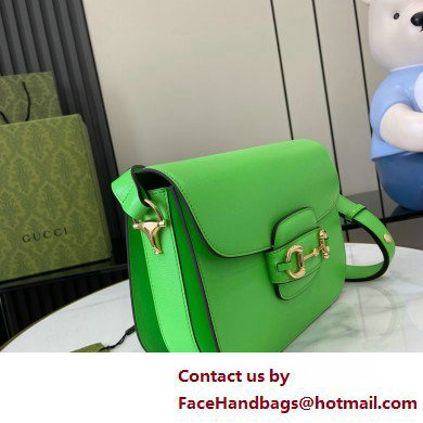 Gucci Horsebit 1955 Small Shoulder Bag IN Electric green LEATHER 602204 2025