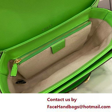 Gucci Horsebit 1955 Small Shoulder Bag IN Electric green LEATHER 602204 2025