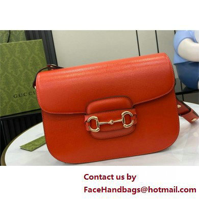 Gucci Horsebit 1955 Small Shoulder Bag IN ORANGE LEATHER 602204 2025