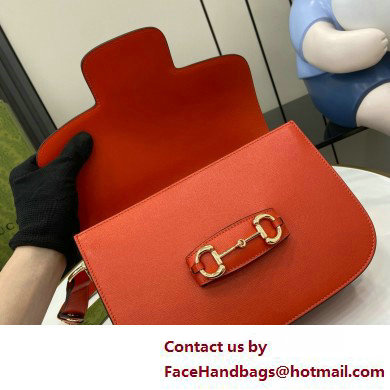 Gucci Horsebit 1955 Small Shoulder Bag IN ORANGE LEATHER 602204 2025