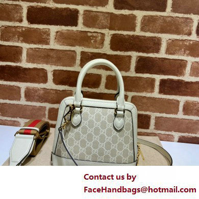 Gucci Horsebit 1955 mini Top Handle bag 677212 Beige/White 2025