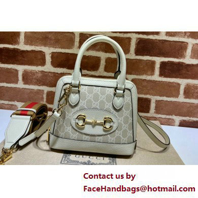 Gucci Horsebit 1955 mini Top Handle bag 677212 Beige/White 2025