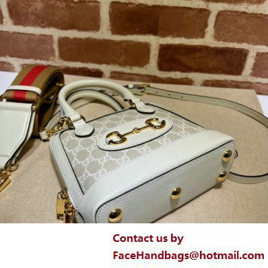 Gucci Horsebit 1955 mini Top Handle bag 677212 Beige/White 2025