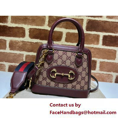 Gucci Horsebit 1955 mini Top Handle bag 677212 Burgundy 2025