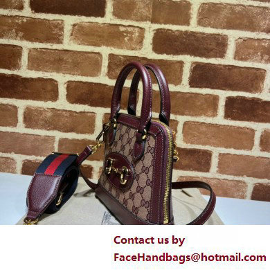 Gucci Horsebit 1955 mini Top Handle bag 677212 Burgundy 2025