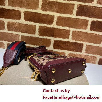 Gucci Horsebit 1955 mini Top Handle bag 677212 Burgundy 2025