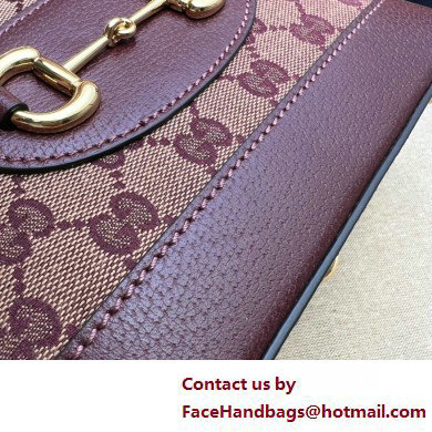 Gucci Horsebit 1955 mini Top Handle bag 677212 Burgundy 2025