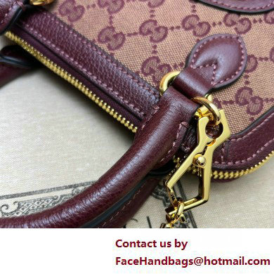 Gucci Horsebit 1955 mini Top Handle bag 677212 Burgundy 2025