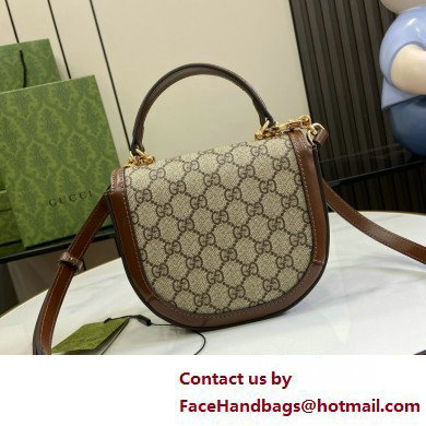 Gucci Horsebit 1955 mini top handle bag IN Beige and ebony GG Supreme canvas 781387 2025