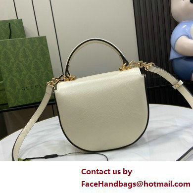 Gucci Horsebit 1955 mini top handle bag IN WHITE LEATHER 781387 2025