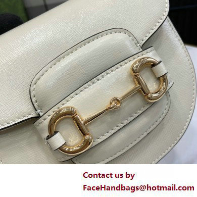 Gucci Horsebit 1955 mini top handle bag IN WHITE LEATHER 781387 2025