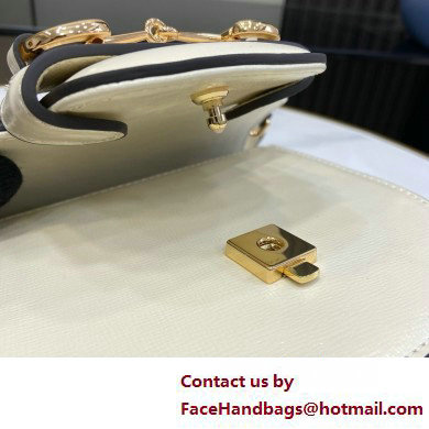 Gucci Horsebit 1955 mini top handle bag IN WHITE LEATHER 781387 2025