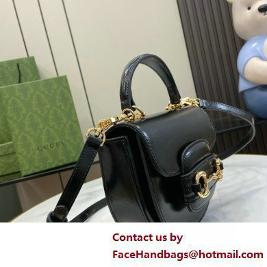 Gucci Horsebit 1955 mini top handle bag IN black LEATHER 781387 2025