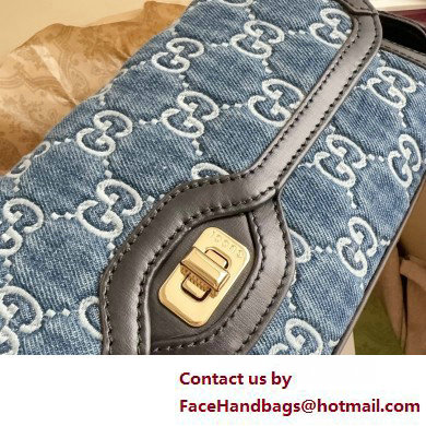 Gucci Luce SMALL shoulder bag IN Blue GG denim 786027 2025