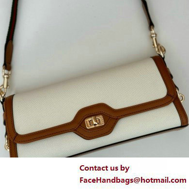 Gucci Luce SMALL shoulder bag IN WHITE canvas 786027 2025