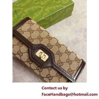 Gucci Luce continental wallet IN Beige and ebony Original GG canvas 790034 2025 - Click Image to Close