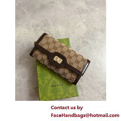 Gucci Luce continental wallet IN Beige and ebony Original GG canvas 790034 2025