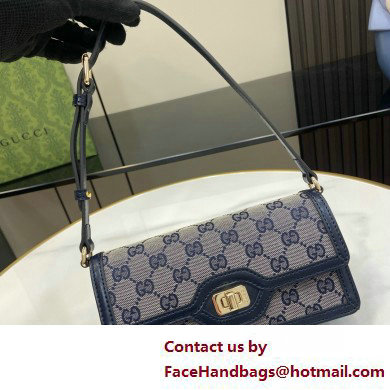 Gucci Luce mini shoulder bag IN Beige and BLUE Original GG canvas 790038 2025