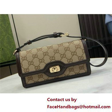 Gucci Luce mini shoulder bag IN Beige and ebony Original GG canvas 790038 2025