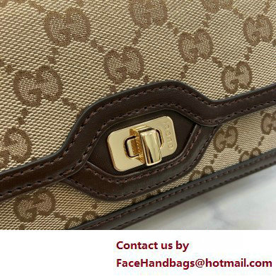 Gucci Luce mini shoulder bag IN Beige and ebony Original GG canvas 790038 2025