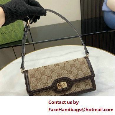 Gucci Luce mini shoulder bag IN Beige and ebony Original GG canvas 790038 2025