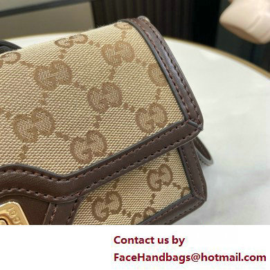 Gucci Luce mini shoulder bag IN Beige and ebony Original GG canvas 790038 2025