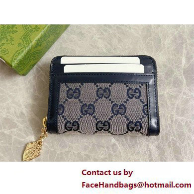 Gucci Luce mini zip wallet IN Beige and BLUE Original GG canvas 790037 2025