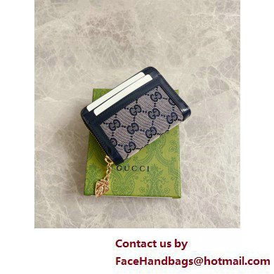 Gucci Luce mini zip wallet IN Beige and BLUE Original GG canvas 790037 2025