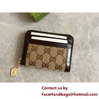 Gucci Luce mini zip wallet IN Beige and ebony Original GG canvas 790037 2025