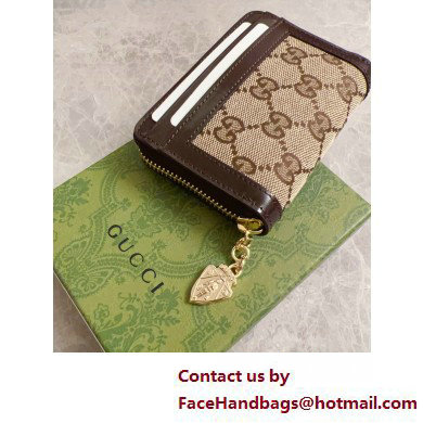 Gucci Luce mini zip wallet IN Beige and ebony Original GG canvas 790037 2025