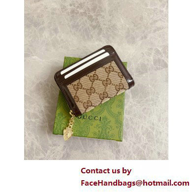 Gucci Luce mini zip wallet IN Beige and ebony Original GG canvas 790037 2025