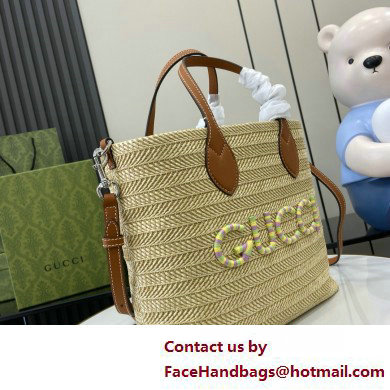 Gucci Medium straw-effect tote 779666 2025